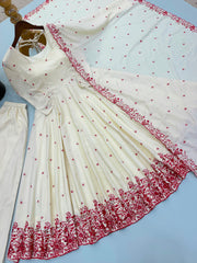 Designer Dimond Silk Embroidery Work Gown