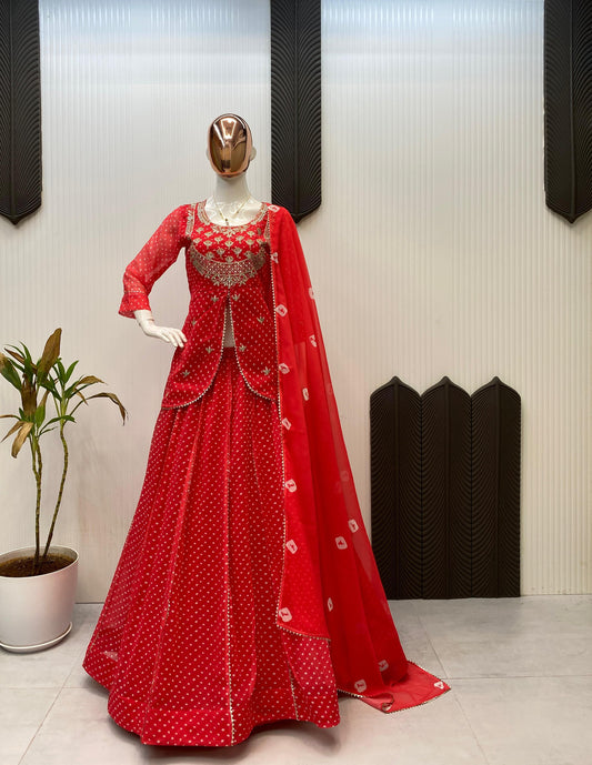 Beautiful Georgette Printed Big Fliar Lehenga Choli