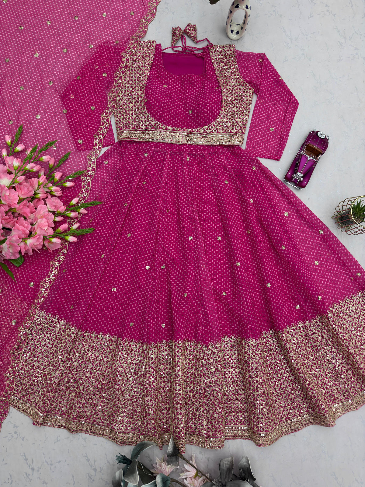 Designer Party Were Georgette Printed Work Gown