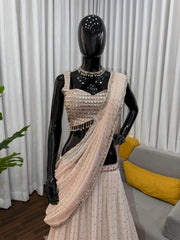 Perfect Party-wear Indo Western Georgette Ready To Wear Lehenga Saree