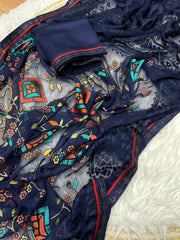 Trending Siroski border Printed Work Saree