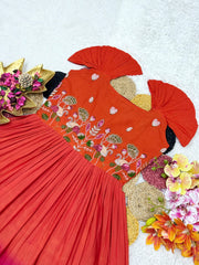 Beautiful Full Stitched Pure Mul Mul Cotton Dual Color Gown