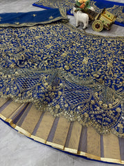 Party-wear Premium Quality Soft Net Embroidery Sequins Work Lehenga Choli