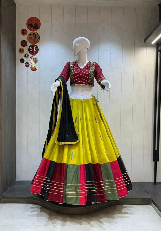 Navratri Special Rayon Cotton Lehenga With Stitched Blouse