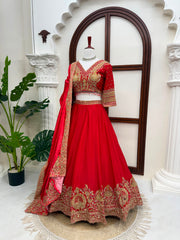 Wedding Designer Chinon Silk Coding Sequence Work Lehenga Choli