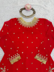 Elegant Ethnic Georgette Thread & Sequence Work Sharara Set
