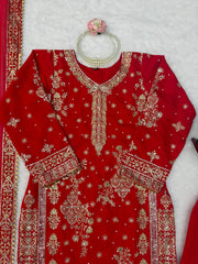 Party-wear Roman Silk Thread Sequence With Rivet Moti Work Salwar Suit
