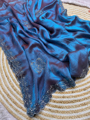 Viral Party-wear Fandy Chiffon Diamond Work Saree