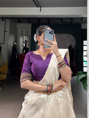 South Indian Traditional  Pattu Lehenga Half Saree