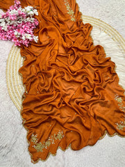 Beautiful Soft Rangoli Crush Cutdana Moti & Resham Thread Work Saree