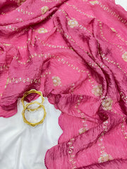 Party-wear Gold Crush Beats Sequence Work Saree