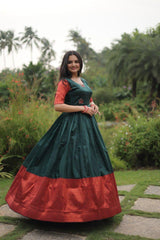 Simple Weave With A Sharp Hand Banarasi Jacquard Fabric Silk Gown