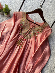 Trendy Wedding Special Chinon Silk Sequence Embroidery Work Sarara