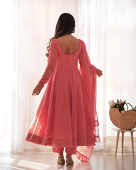 Beautiful Lukhnowi Georgette Sequence Work Anarkali Suit