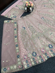 Party-wear Soft Net Embroidery Sequence Work Lehenga Choli