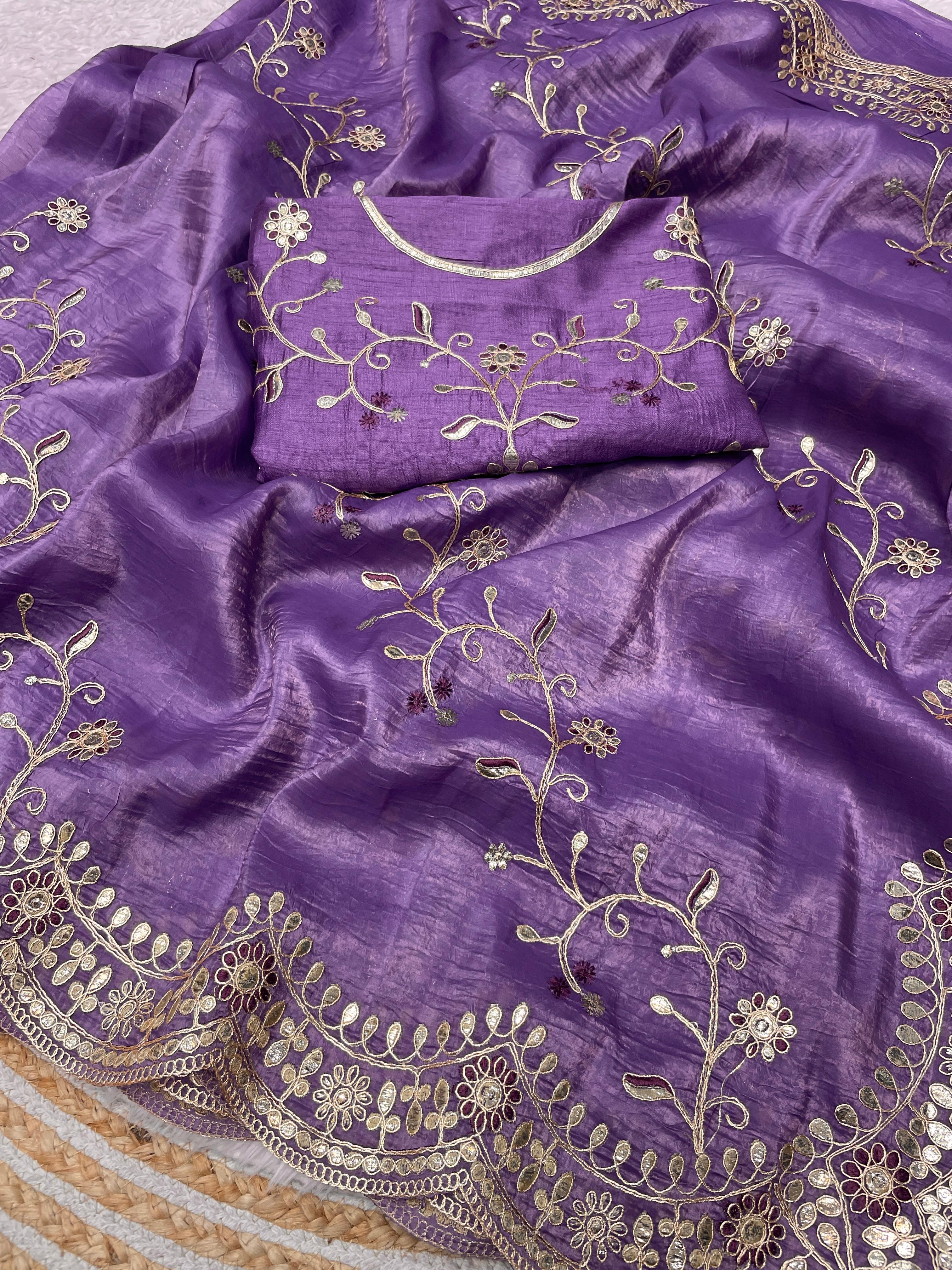 Beautiful Foil Gotapatti Work Saree