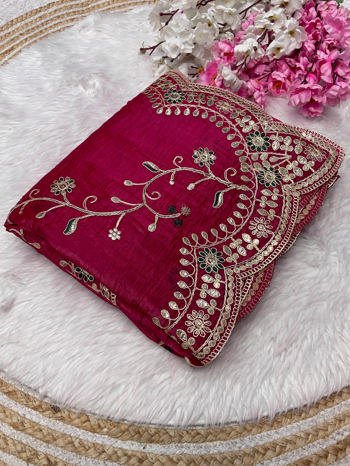 Beautiful Foil Gotapatti Work Saree