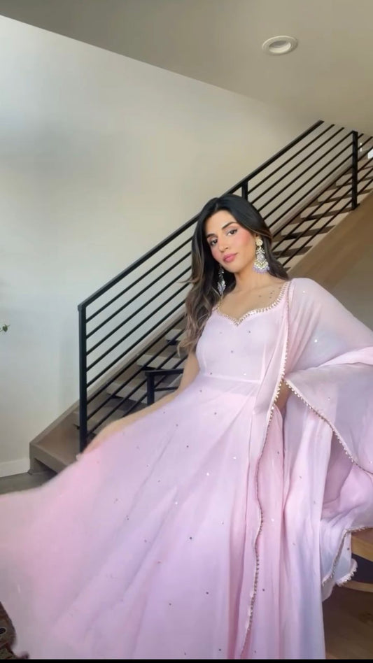 Beautiful Georgette Hand Work Gown