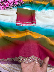 Bollywood Trending Star Georgette Digital Printed Saree
