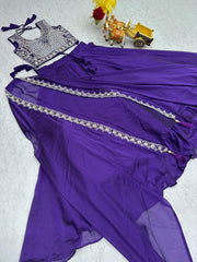 Trending Rangoli Silk Embroidery Moti Beads Sequence Work Lehenga With Stitched Blouse