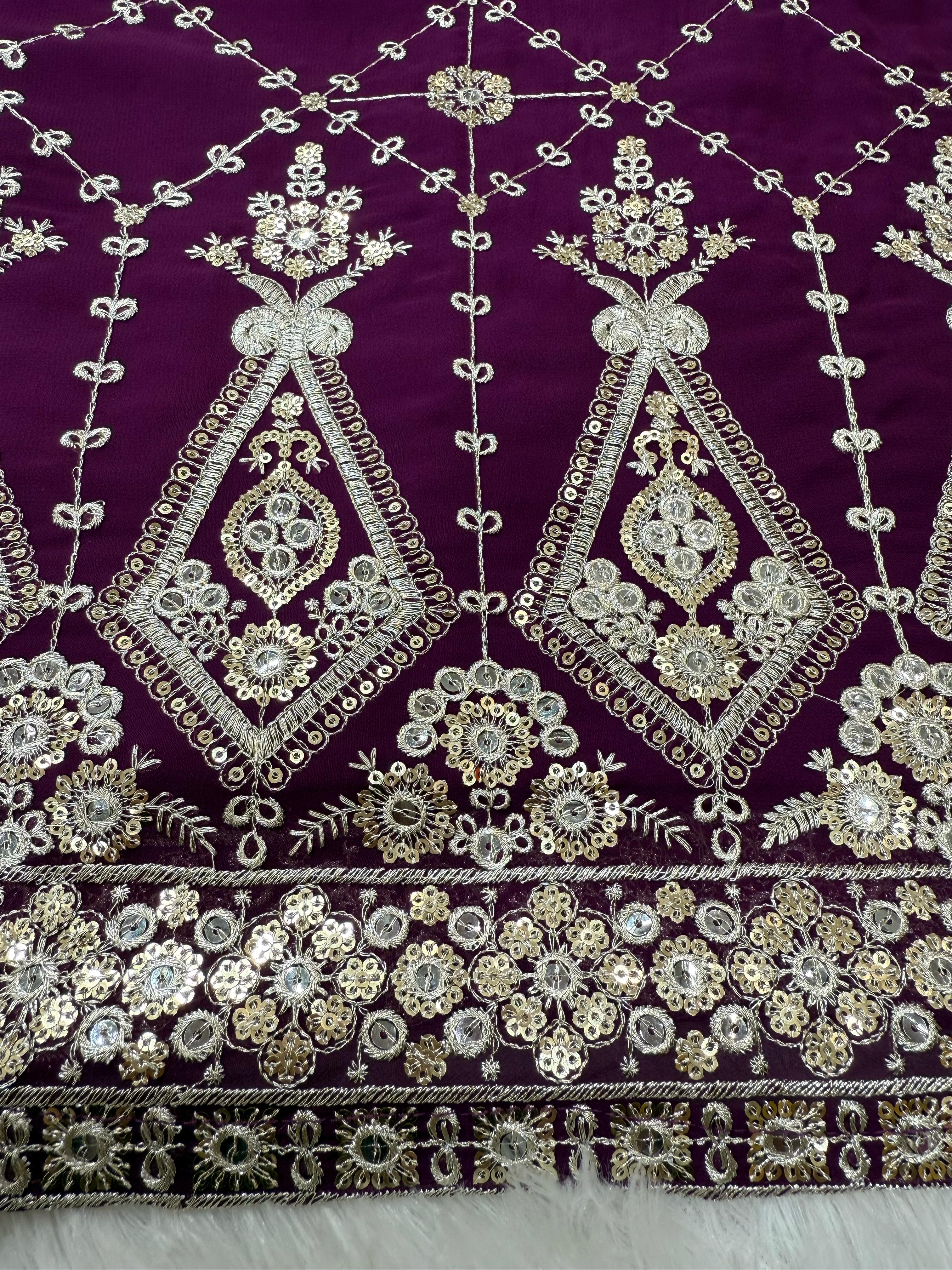 Party-wear Georgette Thread With Sequence Work Salwar Suit
