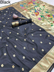 Beautiful Pure Kanchivaram Paithani Silk Zari Weaving Saree