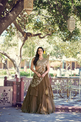 Beautiful Marble Fabric With Elegant Sequins & Thread Work Lehenga Choli