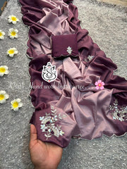 Beautiful Pending Colour Shade Wedding Wear Crape Silk Saree