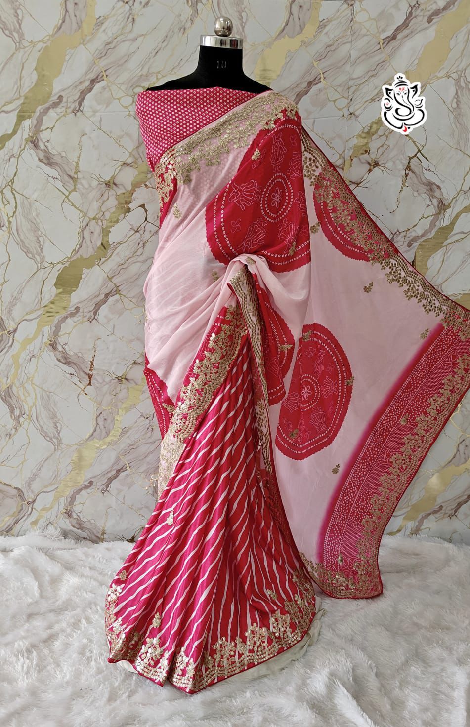 Beautiful Shiny Silk Digital Printed Saree