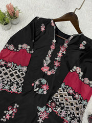 Perfect Wedding Season Special Black Sequence Embroidery Work Suit