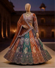 Trendy Butterfly Net Coding Sequence Work Multi Colour Lehenga Choli