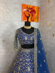 Party-wear Premium Quality Soft Net Embroidery Sequins Work Lehenga Choli