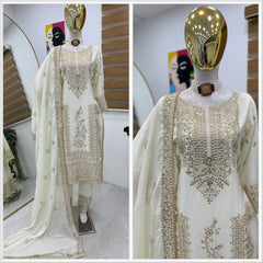 Partywere Chionon Silk Sequence Embroidery Work Salwar Suit