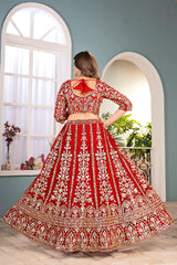 Trending Net Embroidery Sequence Coding Designer Work Lehenga Choli