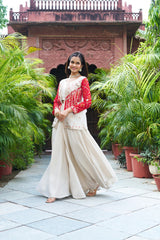 Festival Bandhej Koti &  Plazzo With Lehenga Choli