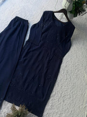 Beautiful Rayon Sequence Embroidery Work Dress