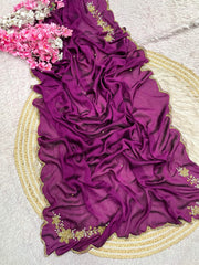 Beautiful Soft Rangoli Crush Cutdana Moti & Resham Thread Work Saree