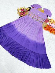 Beautiful Full Stitched Pure Mul Mul Cotton Dual Color Gown