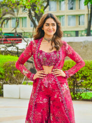 Designer Elegant Tibby Silk Ethnic Wear Sharara Set