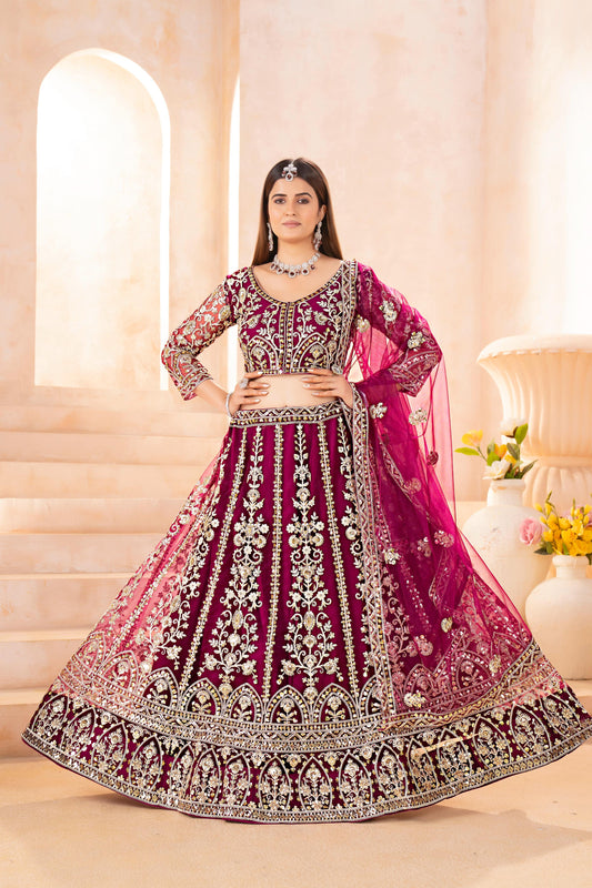 Beautiful Butterfly Net Sequence & Coding Embroidery Work Lehenga Choli