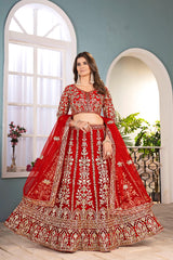 Trending Net Embroidery Sequence Coding Designer Work Lehenga Choli