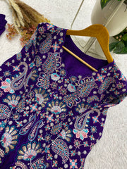Trendy Georgette Sequence Embroidery Work Co-ord Set