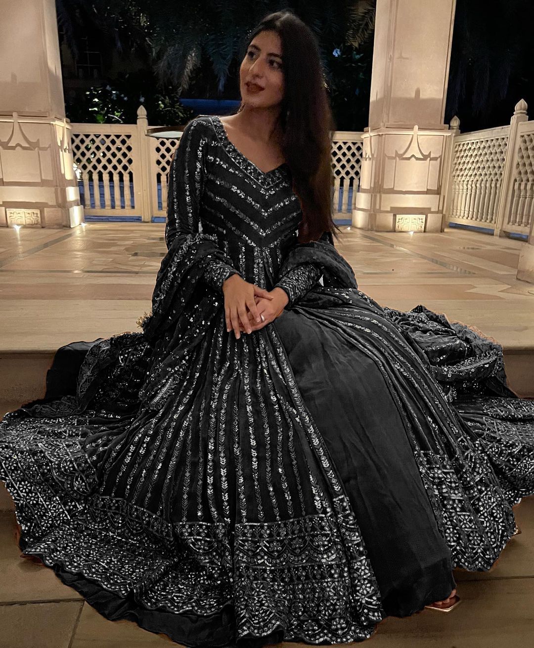 Beautiful Party-wear Georgette Thread With Sequence Work Lehenga Choli