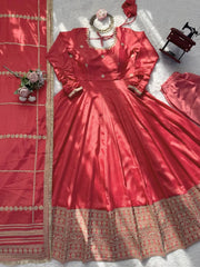 Festive were Chinon Silk Sequence Work gown
