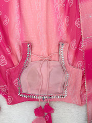 Pretty Pink Georgette With Digital Printed Gown