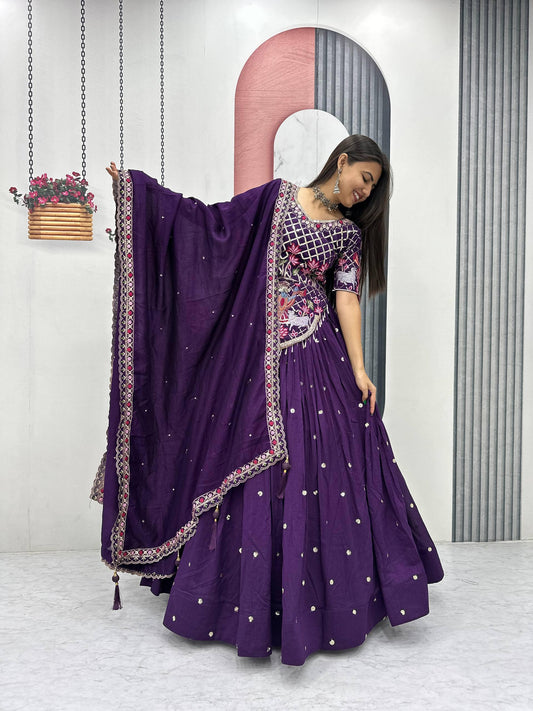Wedding Special Embroidery Thread & Sequence Lehenga Choli