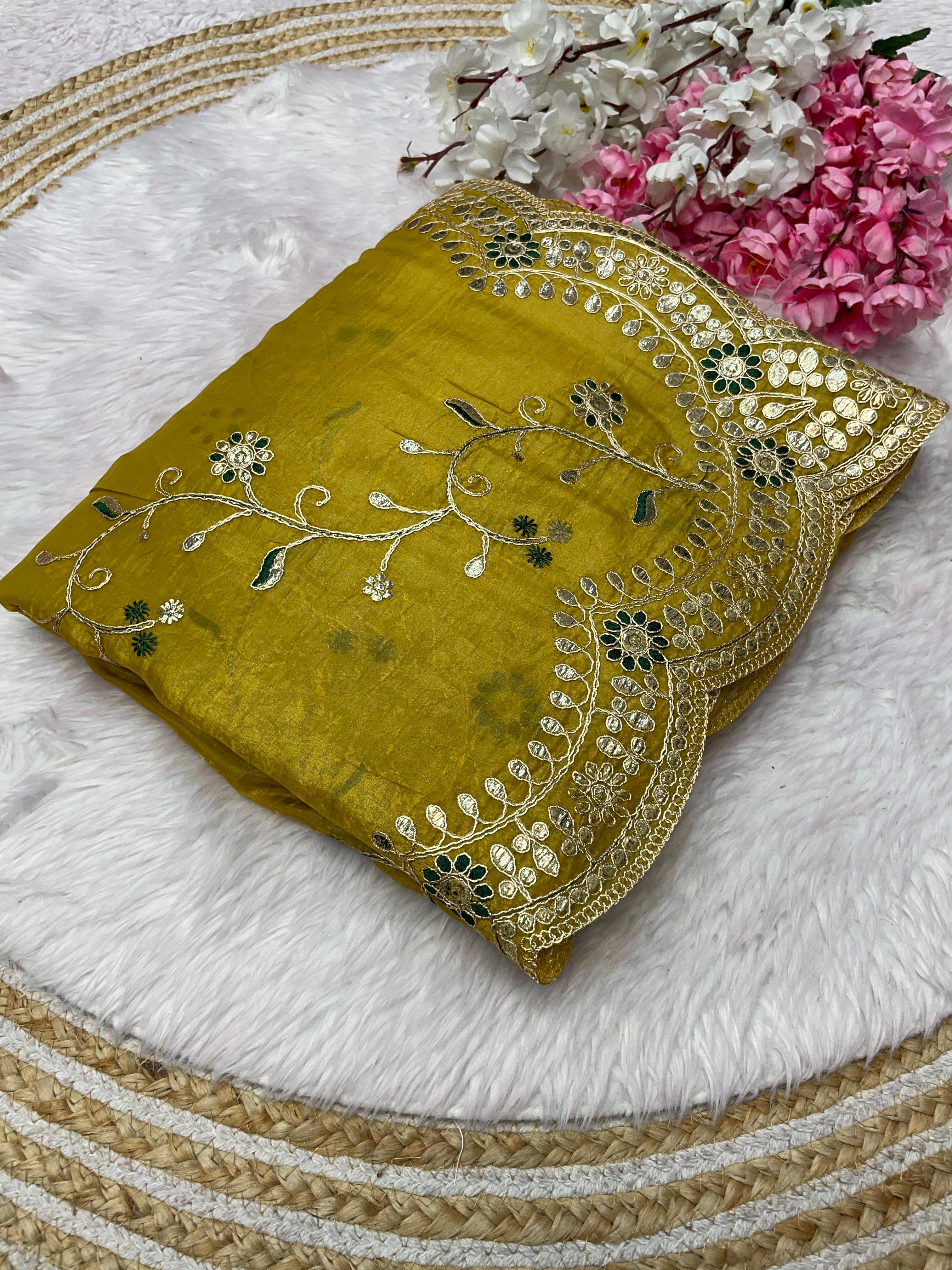 Beautiful Foil Gotapatti Work Saree