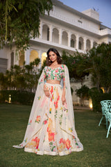 Beautiful Stylish Floral Printed Georgette Lehenga Choli