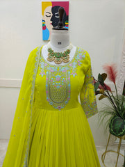 Party-wear Georgette Designer Sequence Embroidery Work Gown
