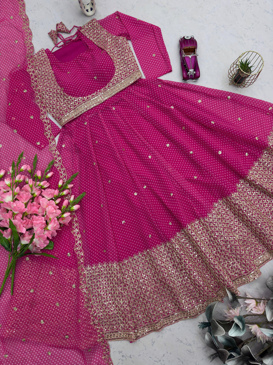 Designer Party Were Georgette Printed Work Gown